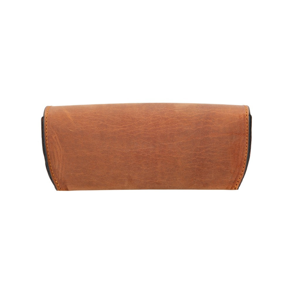 Brown leather wallet on a white background