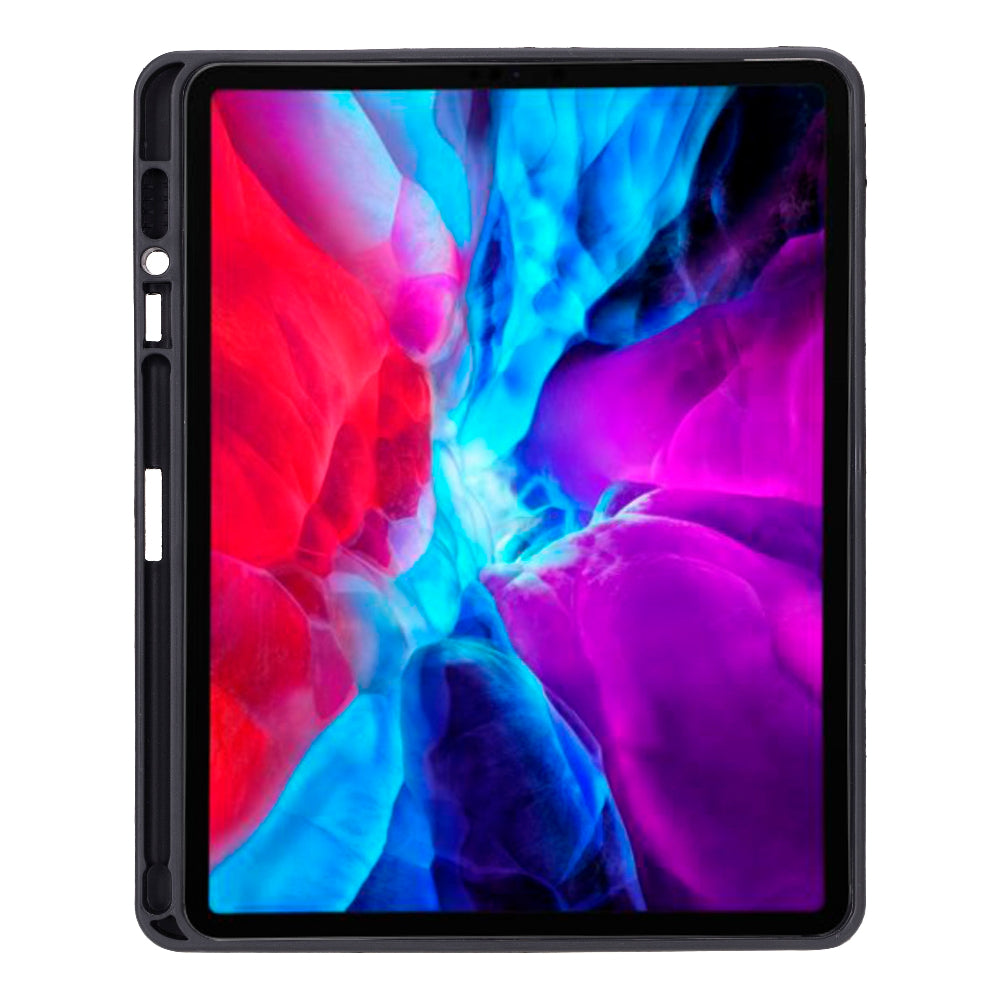 Smartphone with colorful abstract display on a white background