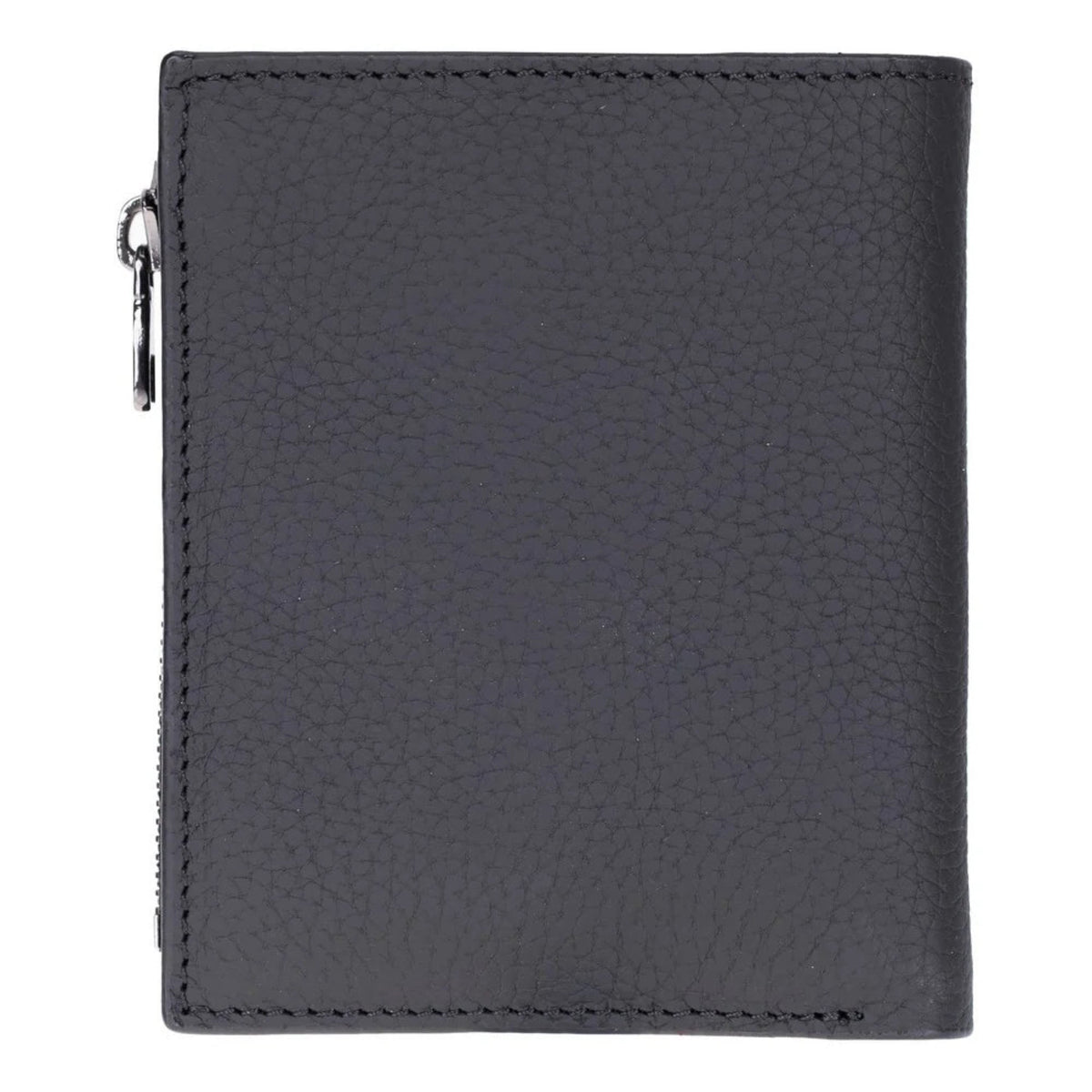 Black leather wallet on a white background