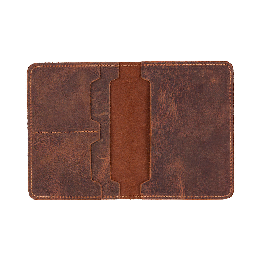 Brown leather wallet on a white background