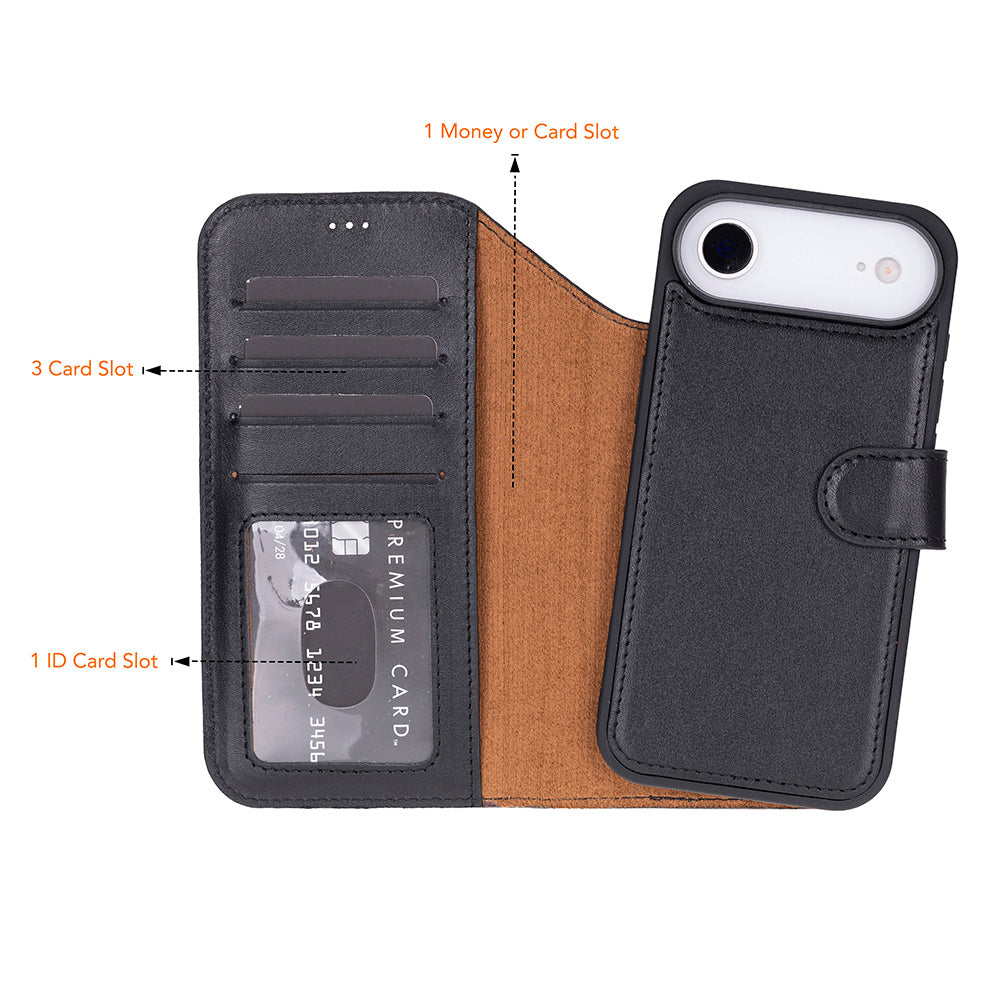 iphone 17 case with card slots and money pocket on a white background