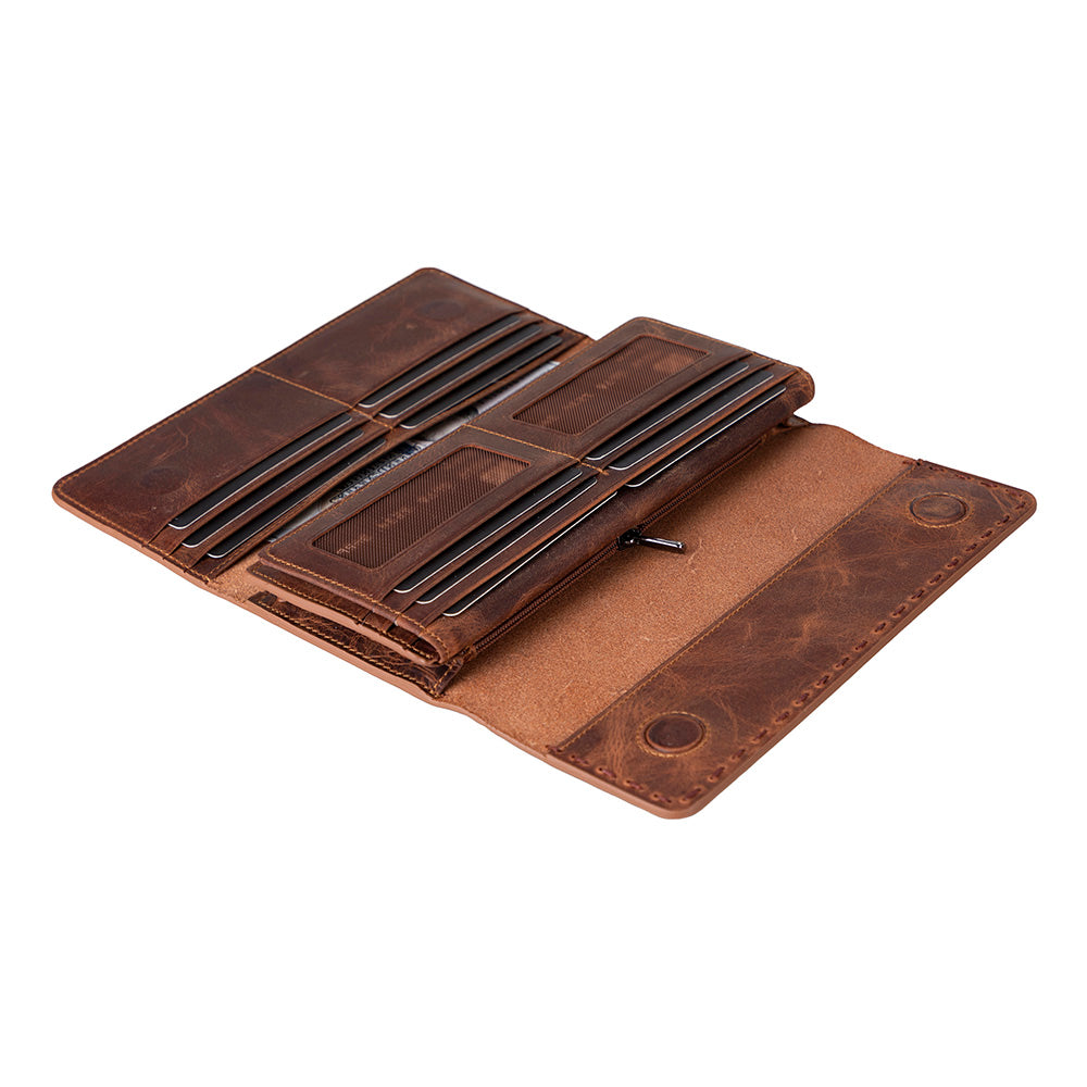 Noble women’s genuine leather wallet with phone pocket and magnetic closure
