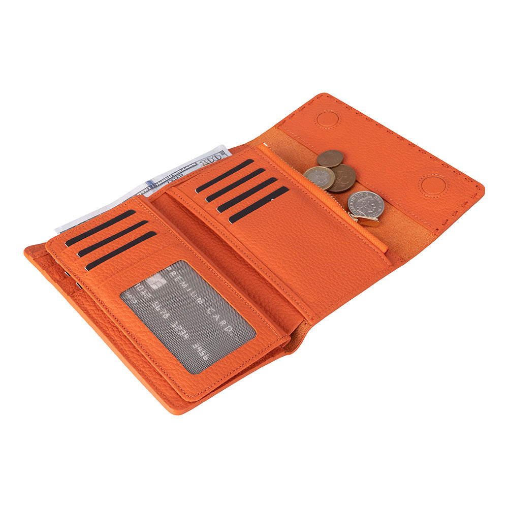 Linea women’s genuine leather wallet with magnetic closure and coin pocket