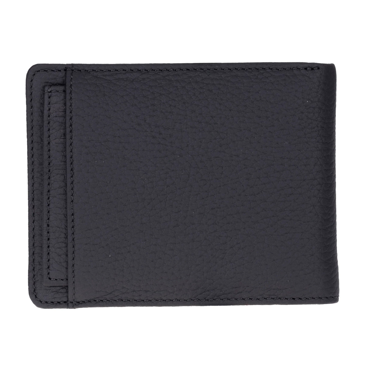 Black leather wallet on a white background