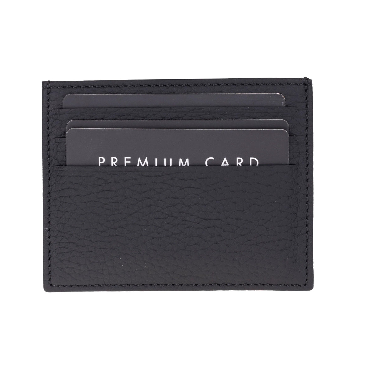 Black cardholder with 'PREMIUM CARD' text on a white background