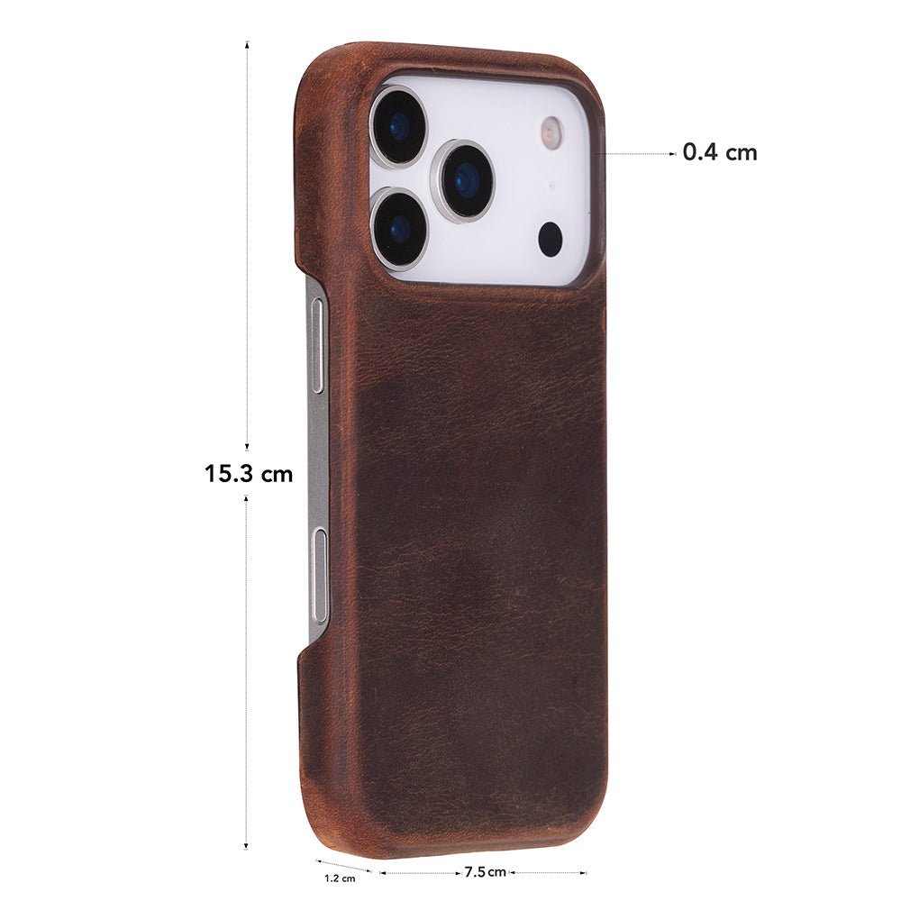 iPhone 17 Pro (6.3") Ultimate Jacket Genuine Leather Case - Apple iPhone 17 pro Genuine Leather Ultimate Jacket Back Cover - Bouletta
