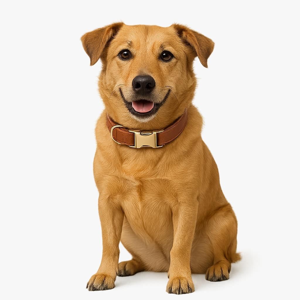 Elegant leather pet collar for dogs with strong and stylish design