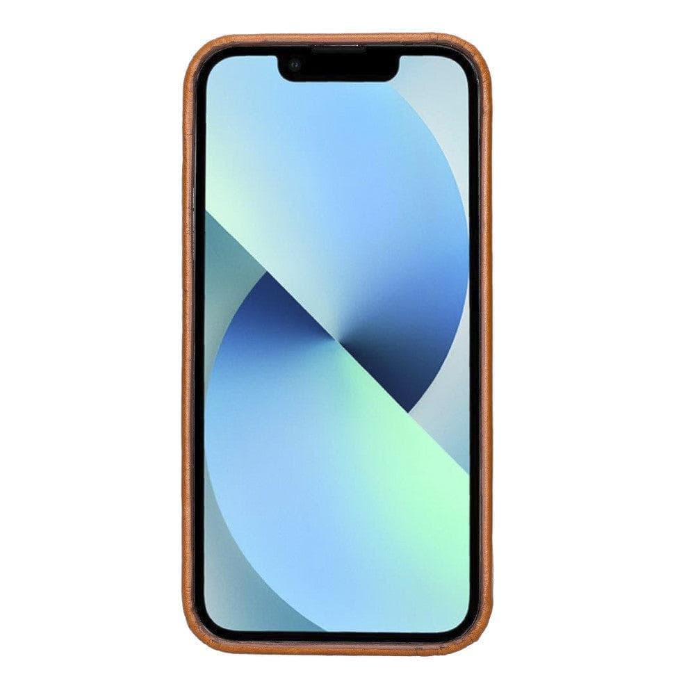 iPhone 14 Pro slim genuine leather case with suede lining and wireless charging