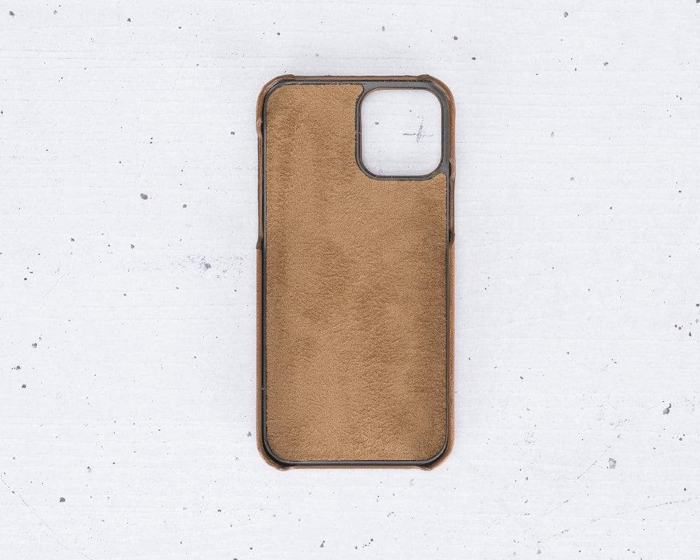 Brown phone case on a light gray background