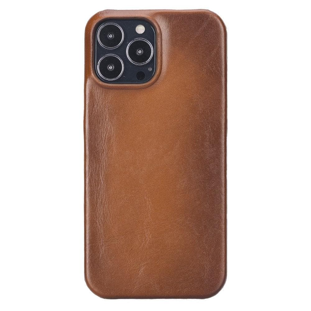 Brown leather phone case on a white background