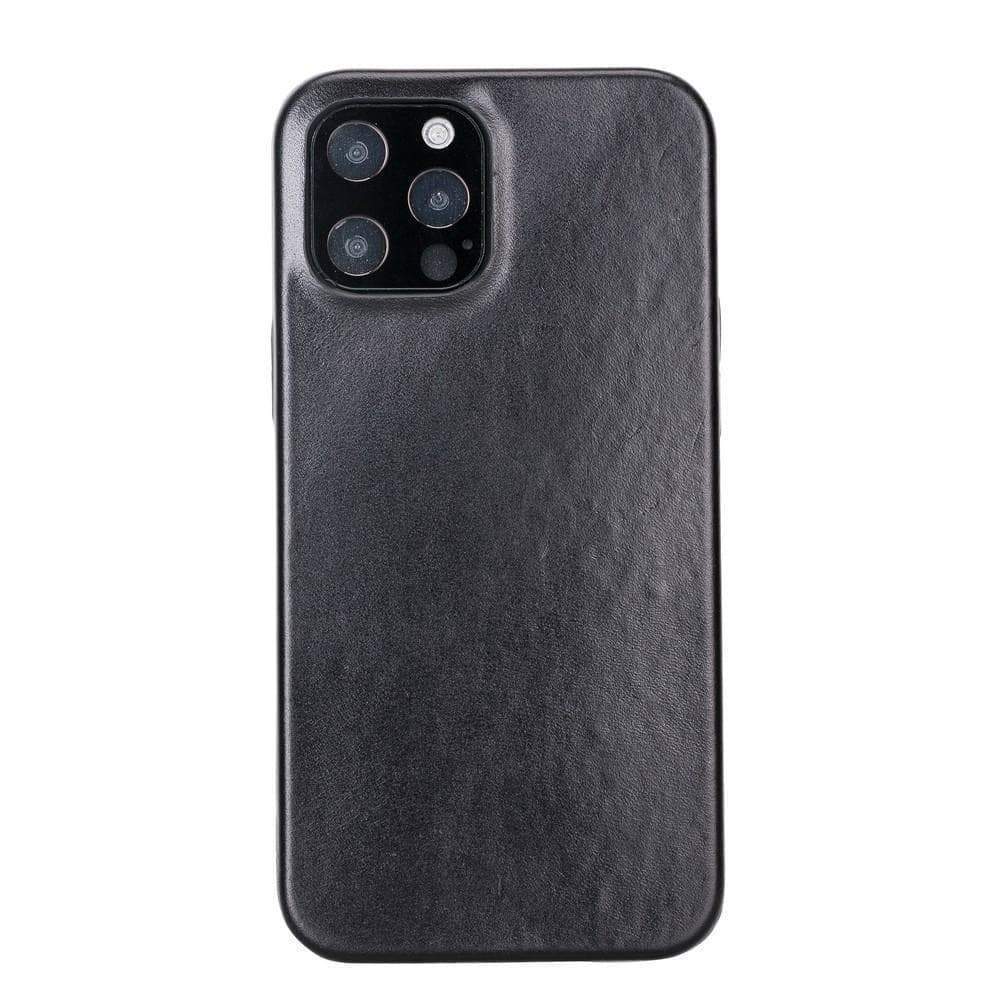 Black phone case with a textured finish on a white background