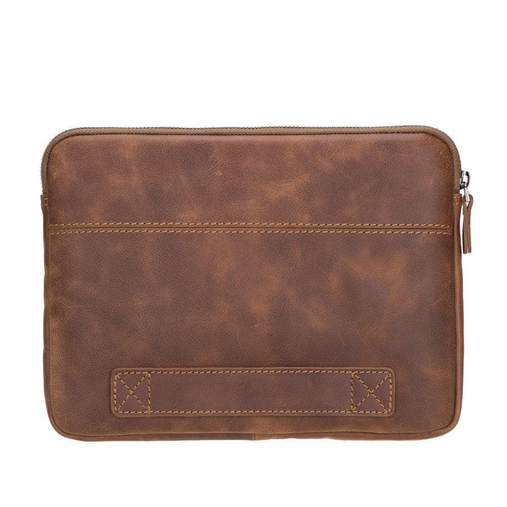 Brown leather sleeve on a white background