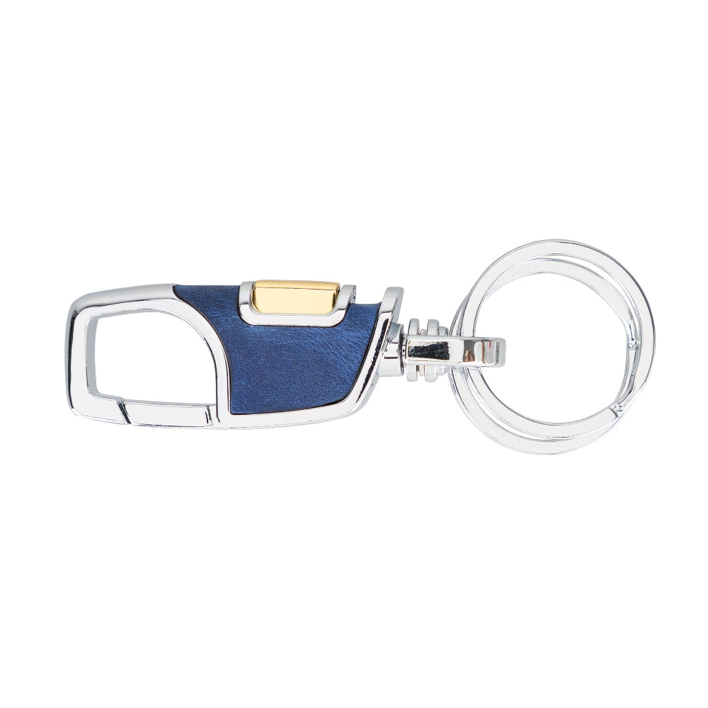 Keychain with blue and gold accent on a white background