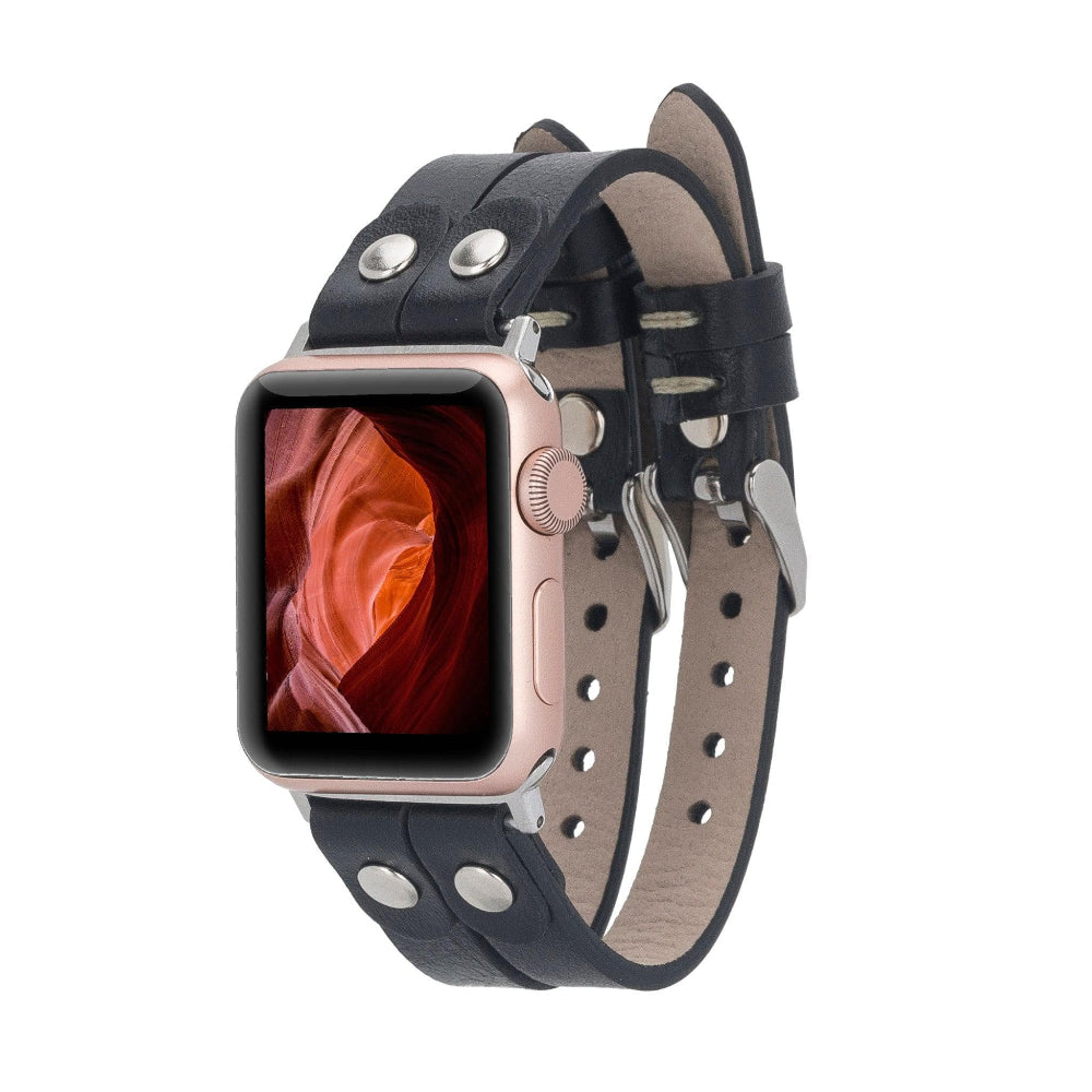 Durham Ely genuine leather Apple Watch double band with stainless steel buckle