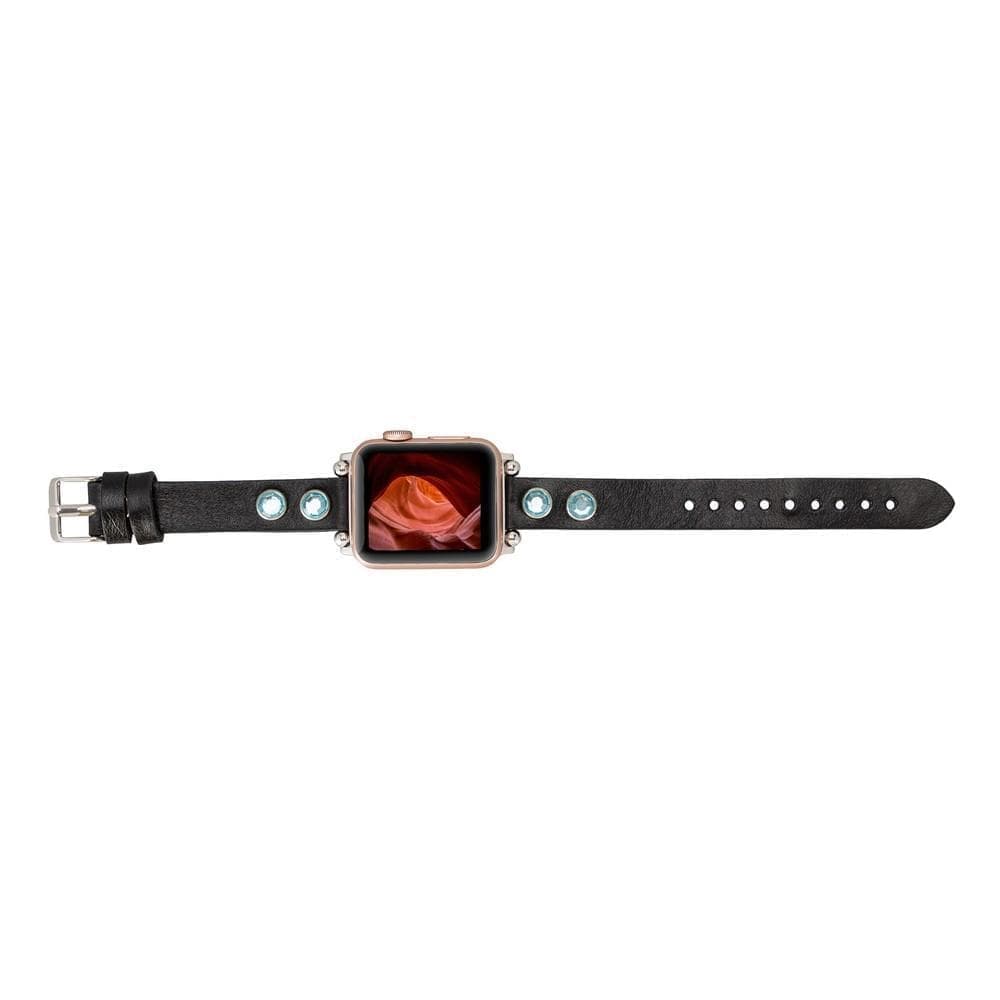 Solitare Ferro handcrafted genuine leather Apple Watch band with colorful metal buckles – compatible with Apple Watch Series 1 to Ultra 2