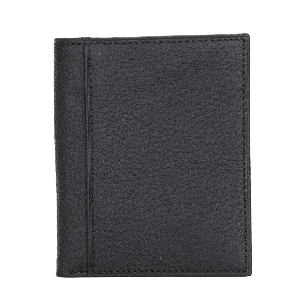 Black leather wallet on a white background