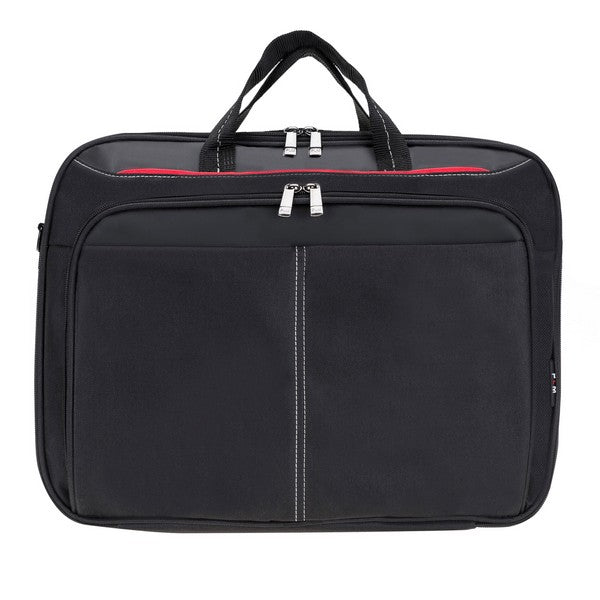 Durable notebook bag with padded laptop compartment and double zipper design