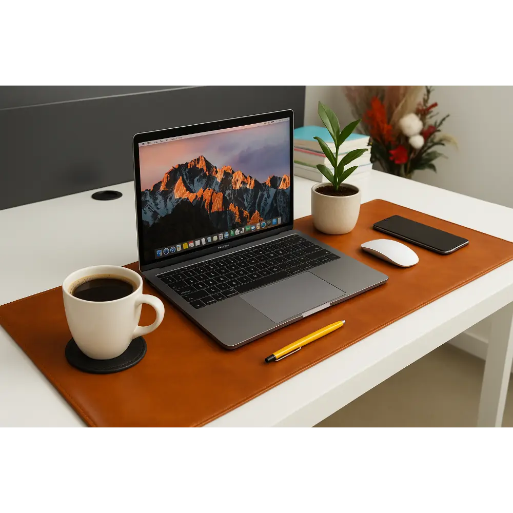 Matrix Natural Leather Desk Mat (32" x 15" (37 cm x 80 cm)