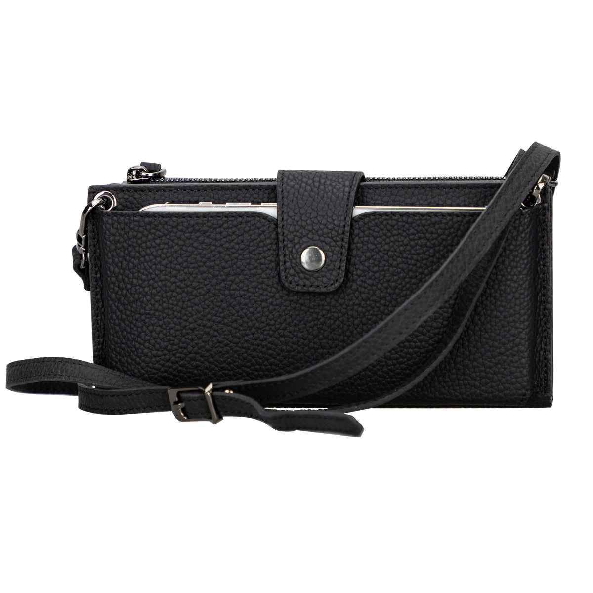 Nexora Genuine Leather Strap Crossbody Wallet for Women