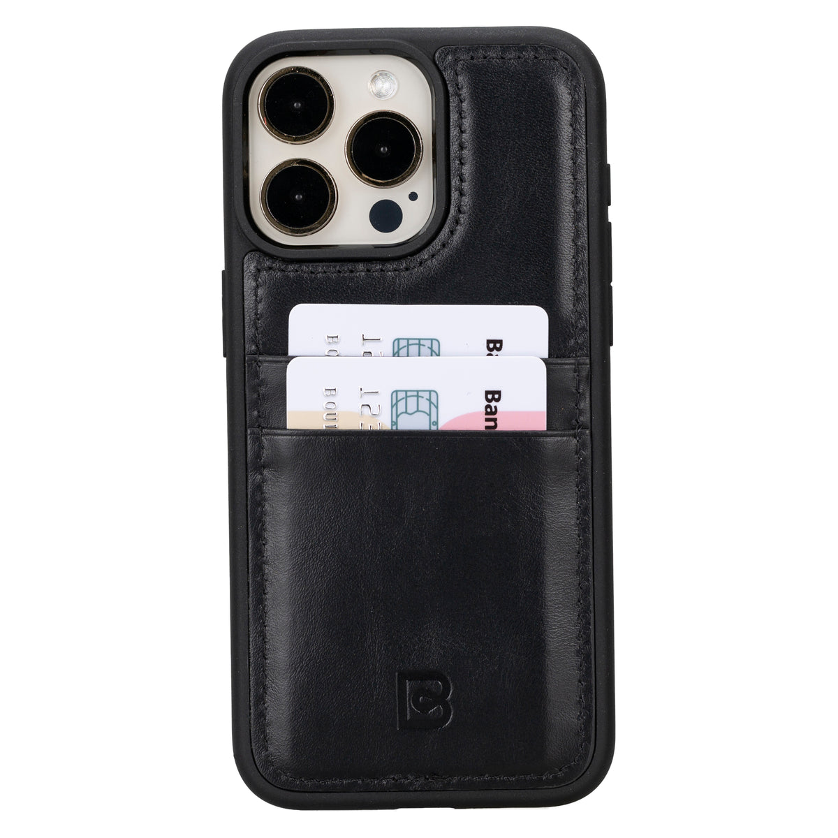 Étui arrière en cuir à clipser Felix pour iPhone 15 Pro Max (6.7") avec porte-cartes