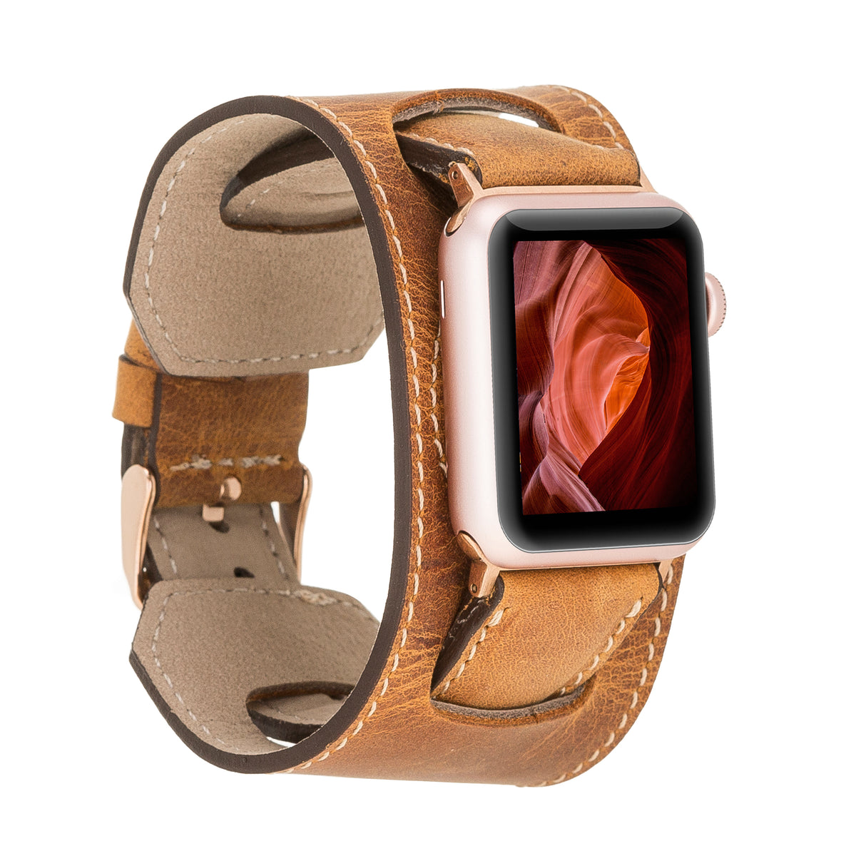 Camel Cuff Apple iWatch Genuine Leather Watch Band