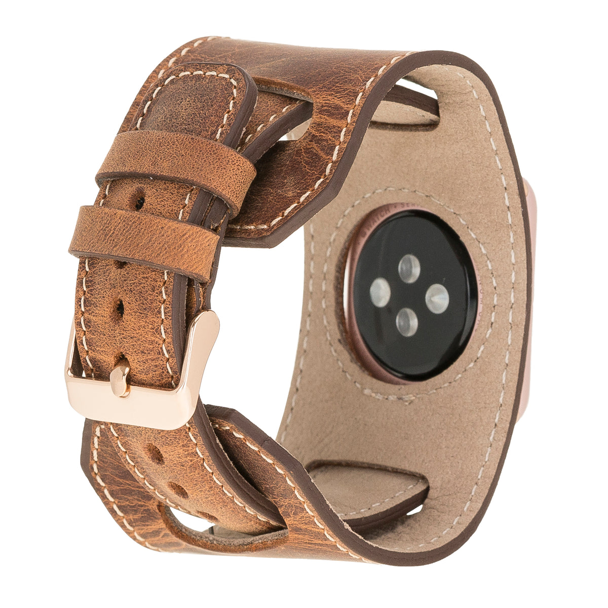 Antic Brown Cuff Leather Apple Watch Band