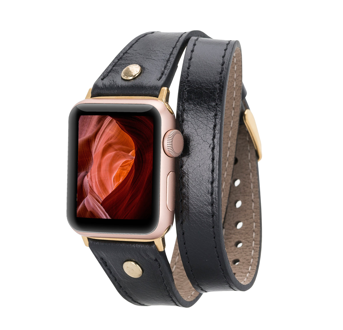 Atlas Double Tour Leather Apple Watch Band