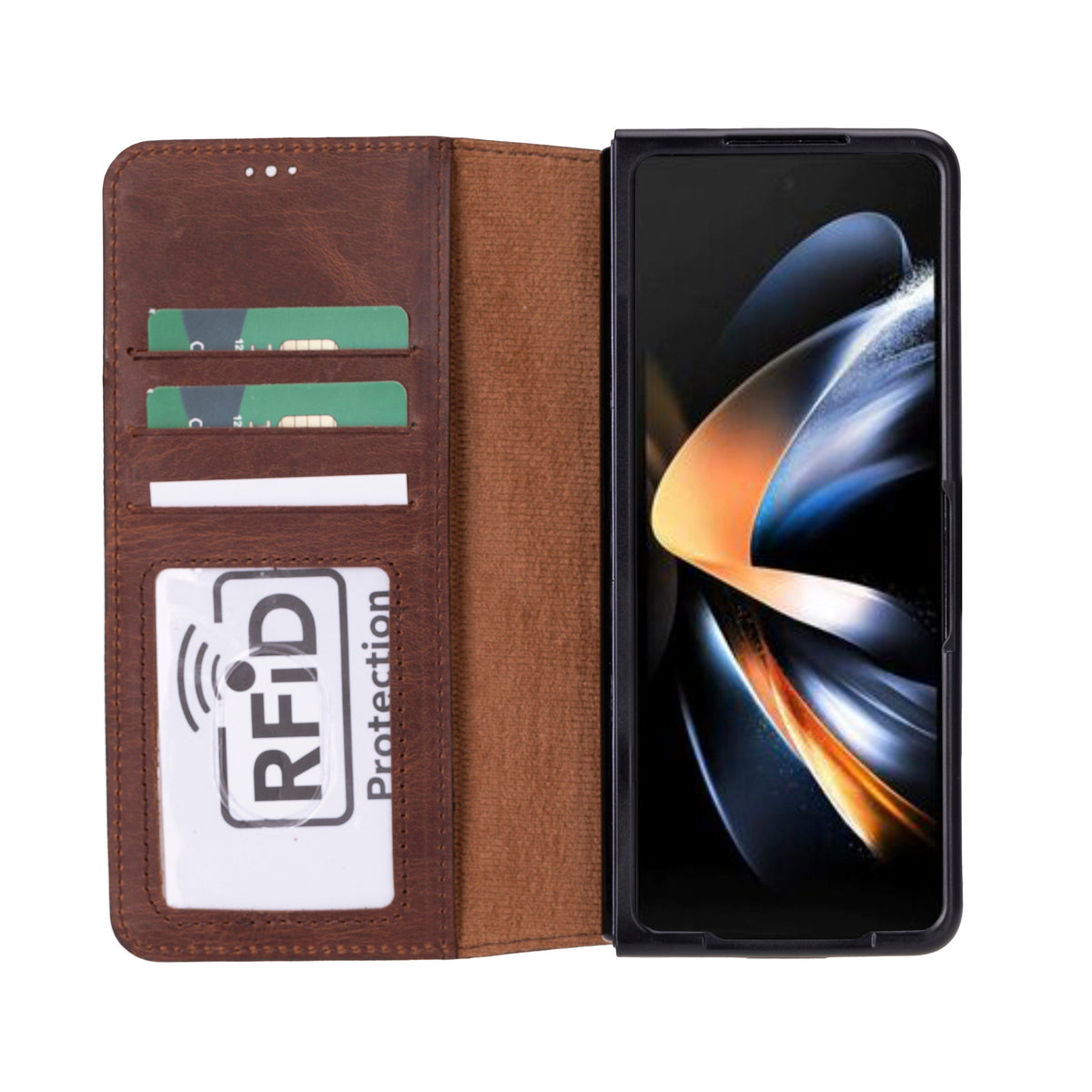 Champs Samsung Galaxy Z Fold 5 Leder-Wallet-Hülle