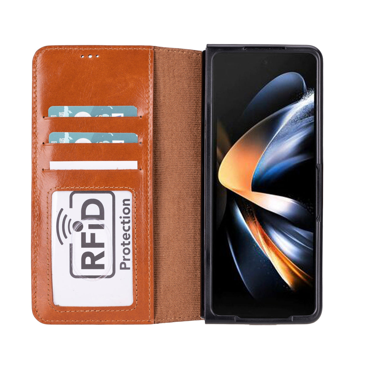Champs Samsung Galaxy Z Fold 5 Leder-Wallet-Hülle