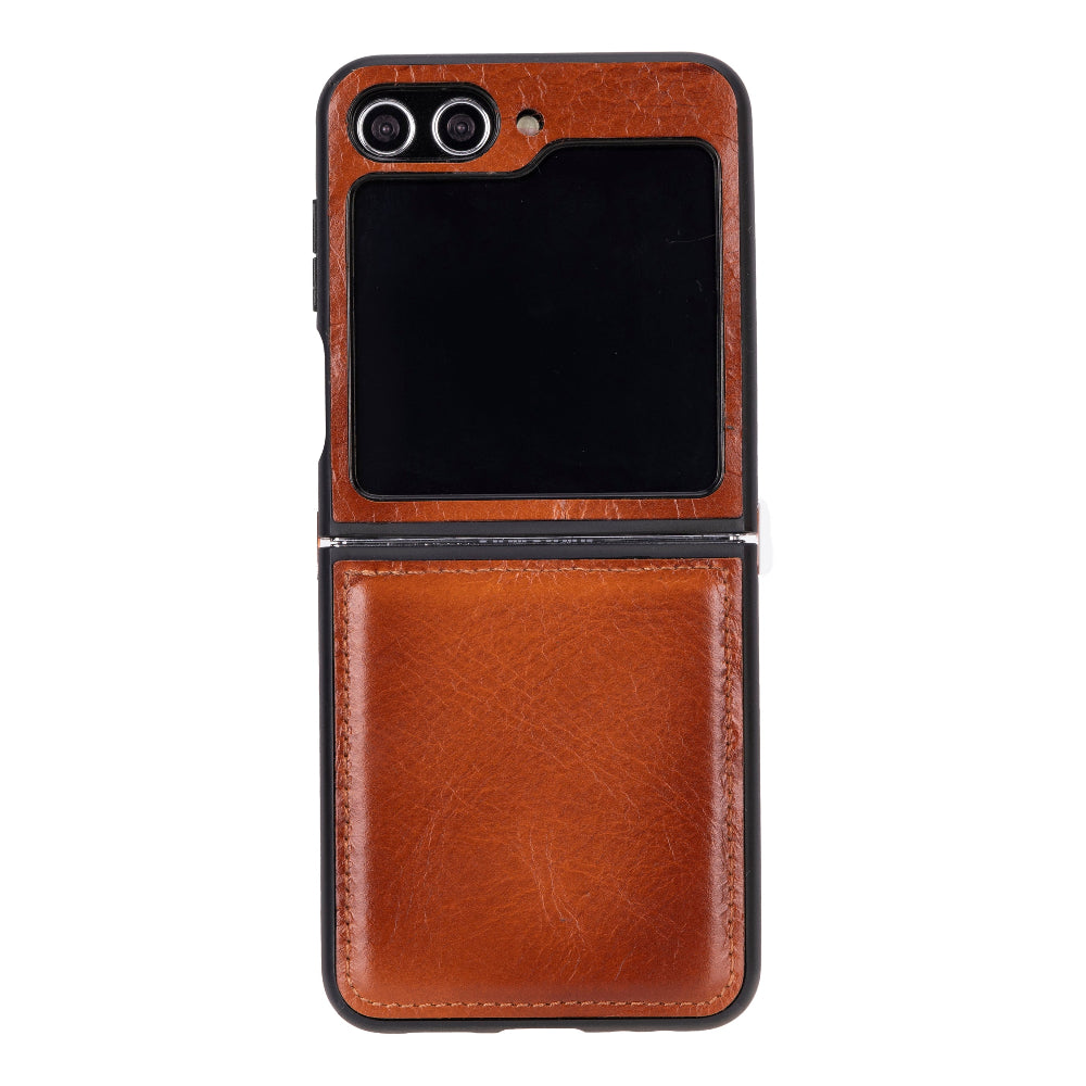 Champs Samsung Galaxy Z Flip 5 Leather Back Cover Case