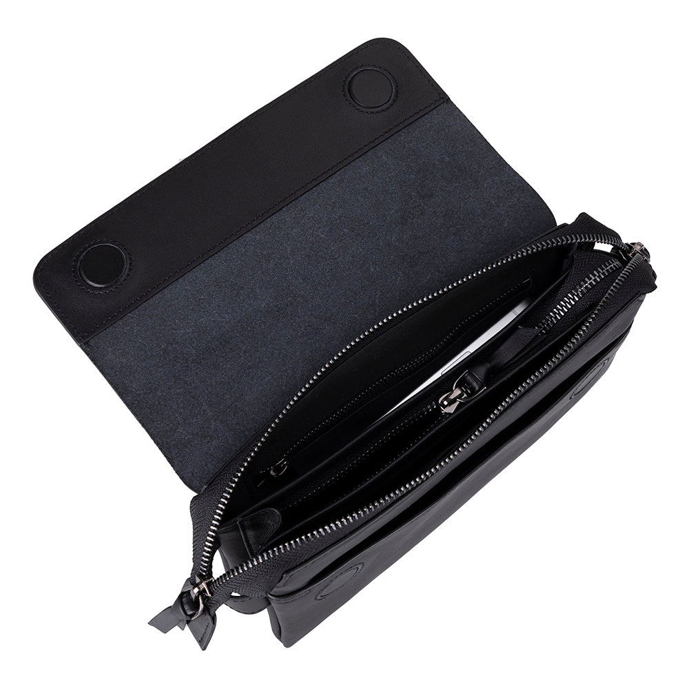 Prestige women’s genuine leather clutch bag with wrist strap and zipper pockets