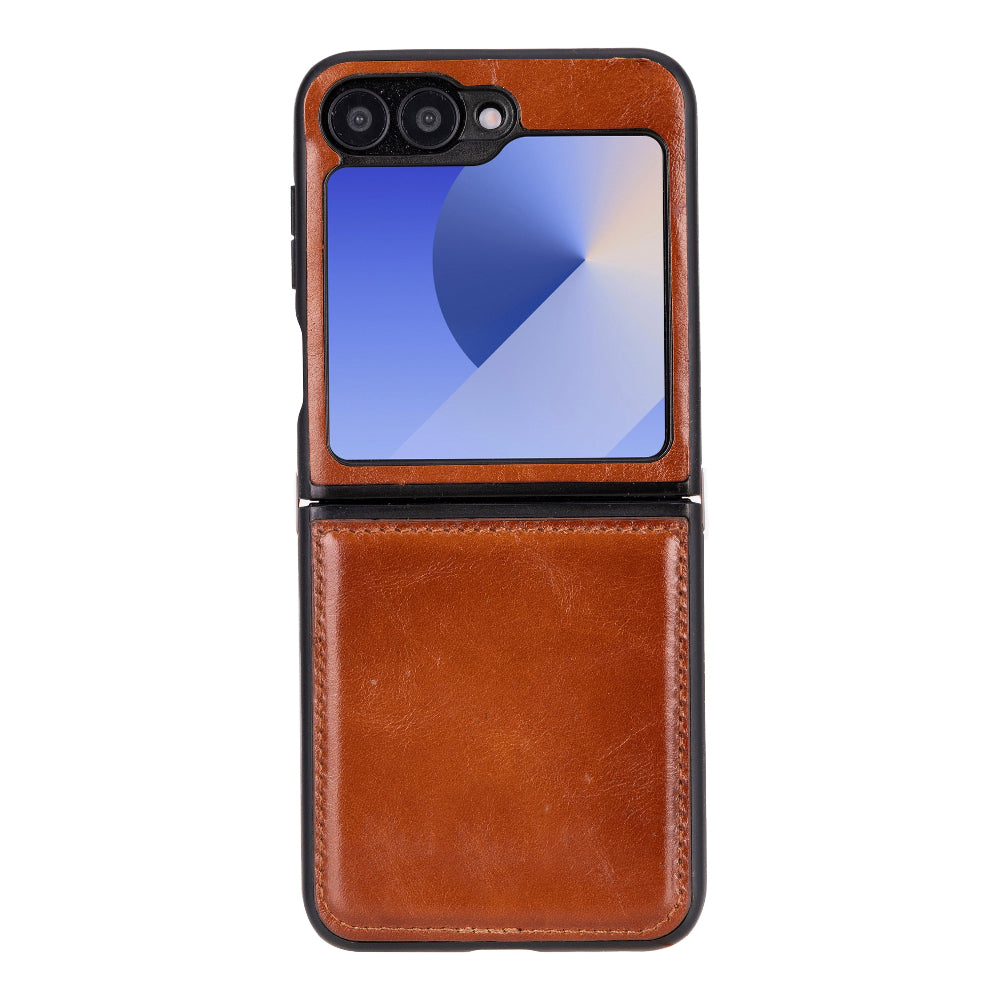 Champs Samsung Galaxy Z Flip 6 Leather Back Cover Case