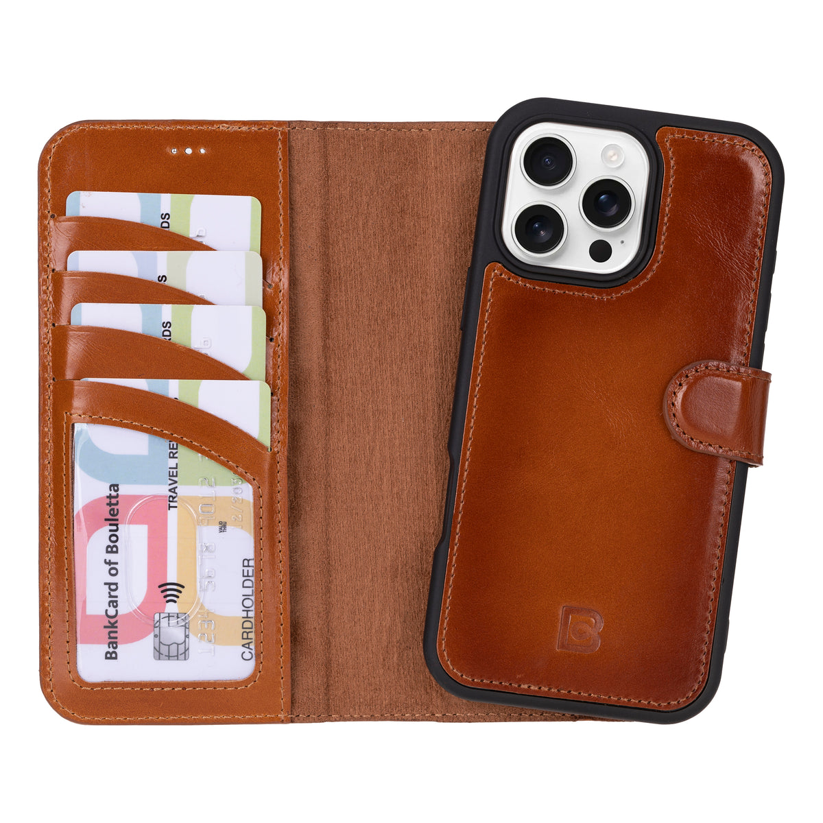 Étui portefeuille en cuir Monaco pour iPhone 15 (6.1")