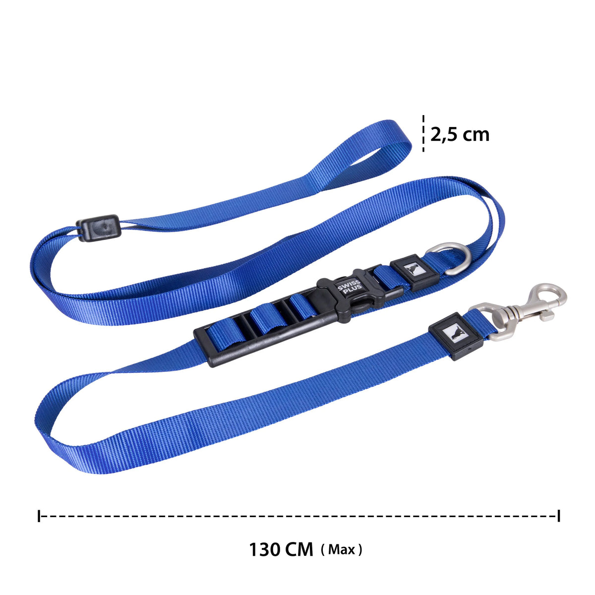 Laisse mains libres unie en polyester pour chien