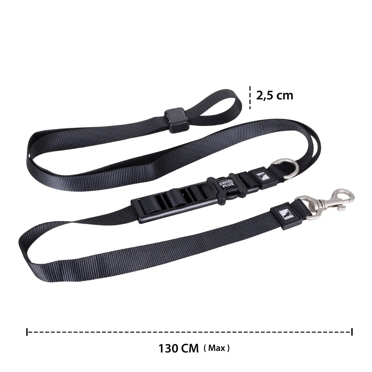 Laisse mains libres unie en polyester pour chien