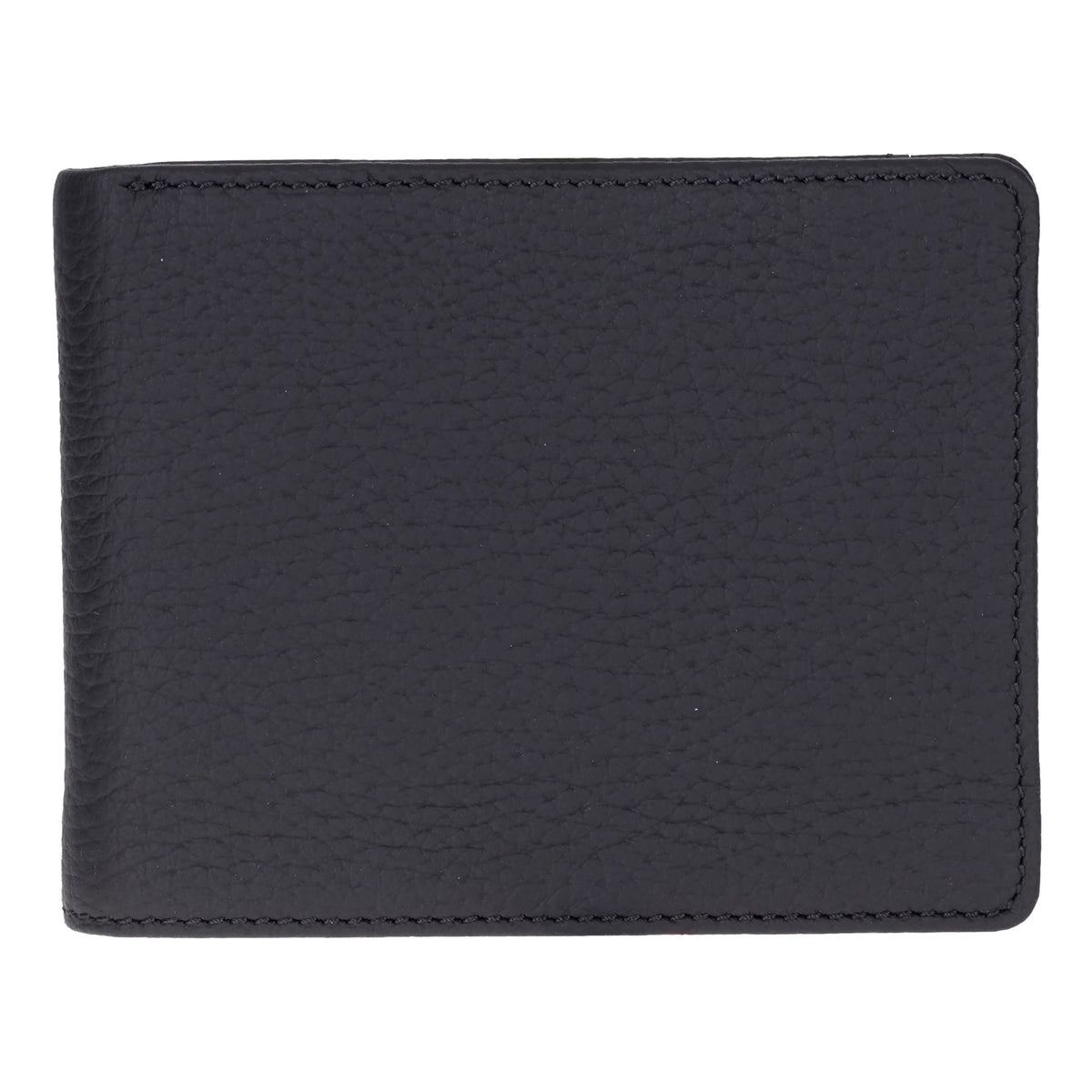Black leather wallet on a white background