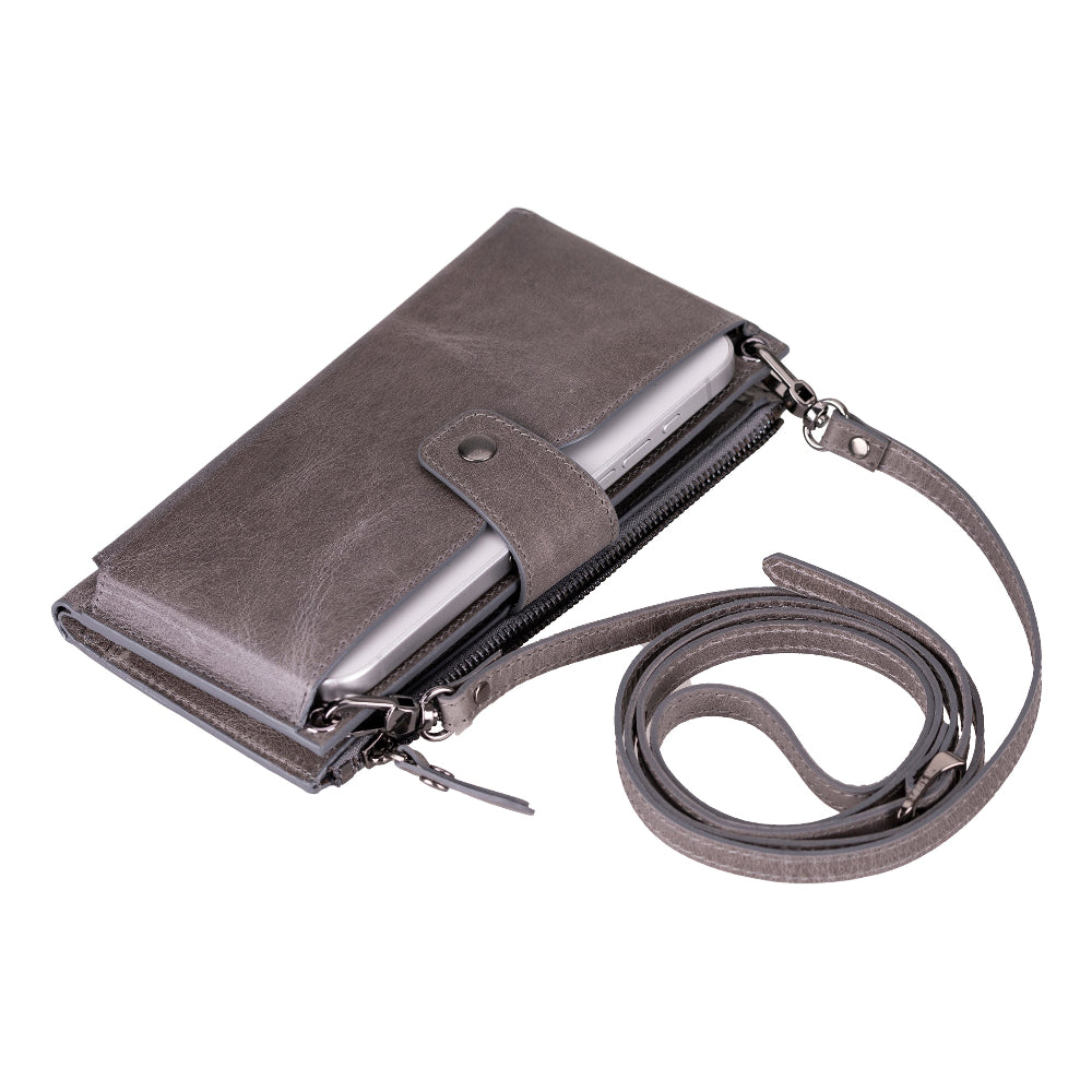 Lozan Leather Strap Crossbody Wallet for Women, up to 6.9"