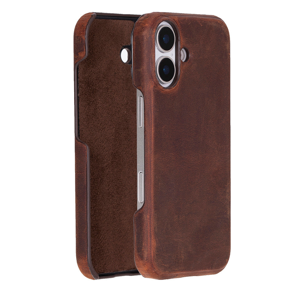 Slim leather iPhone 17 6.3" case with MagSafe & Qi compatibility