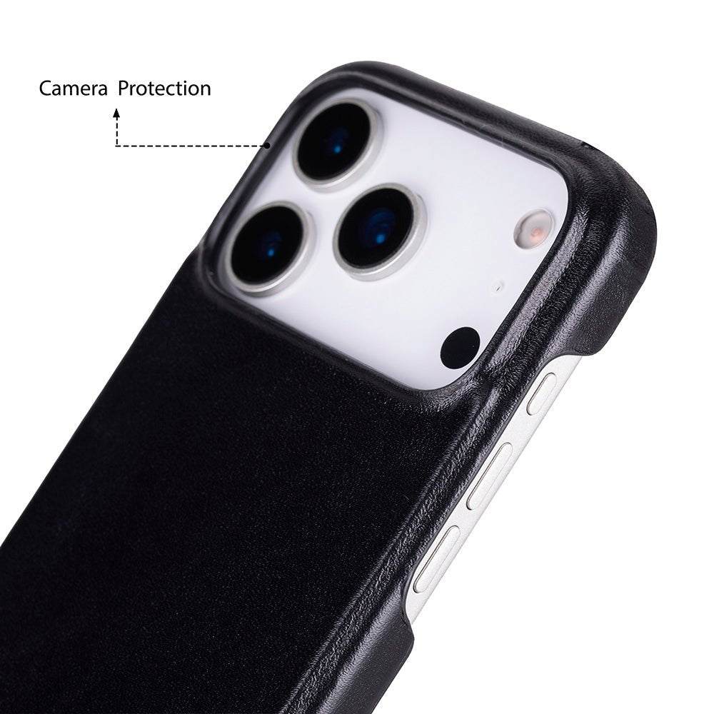 iPhone 17 Pro (6.3") Ultimate Jacket Genuine Leather Case - Apple iPhone 17 pro Genuine Leather Ultimate Jacket Back Cover - Bouletta
