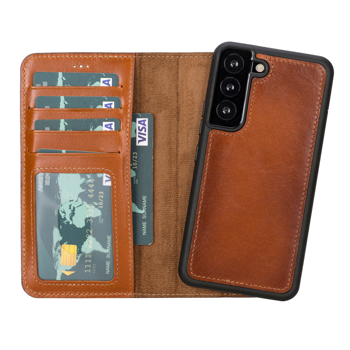 Coque Portefeuille en Cuir Cannes pour Samsung Galaxy S22 Plus (6.6")