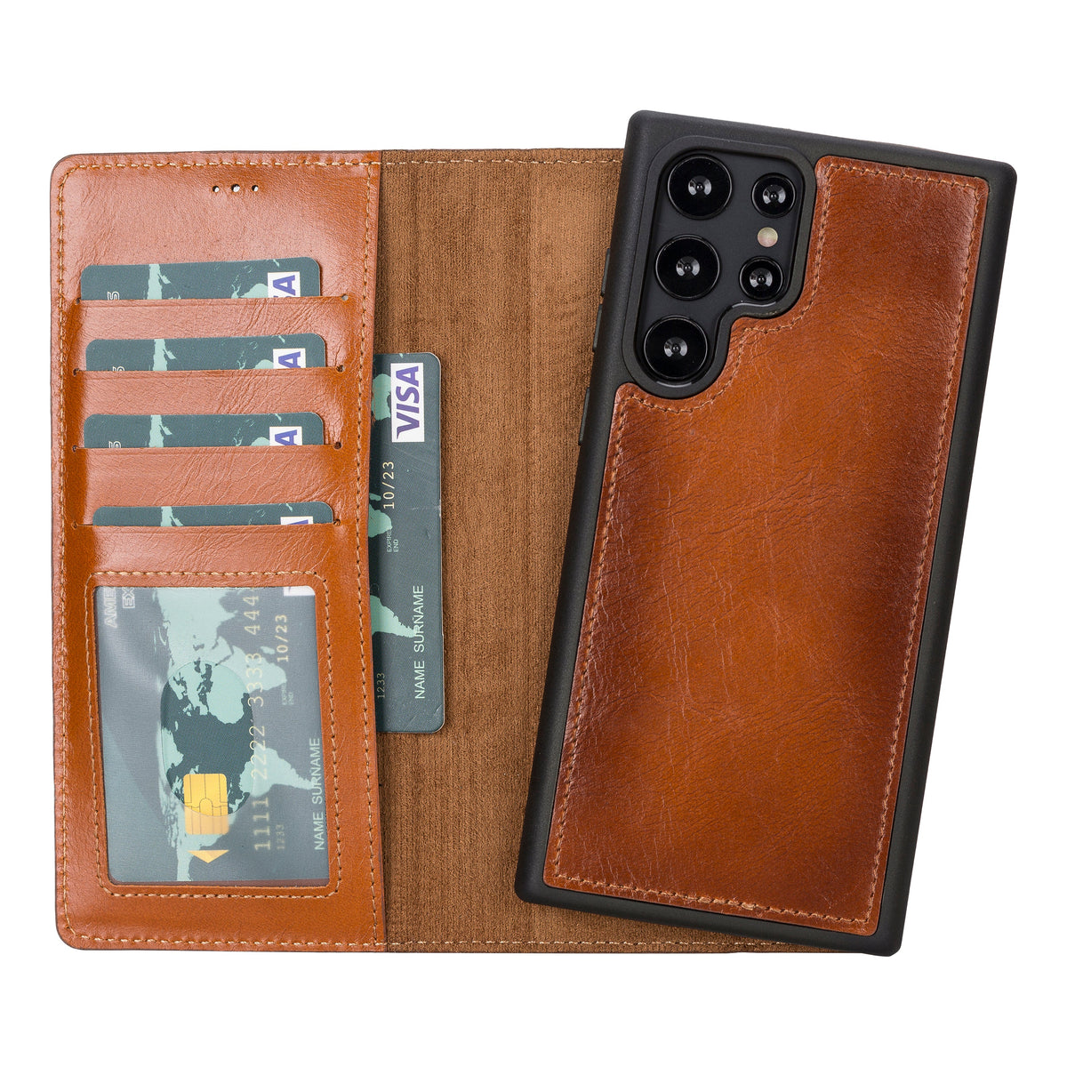 Cannes Samsung Galaxy S23 Ultra (6.8") Leder-Geldbörsenhülle