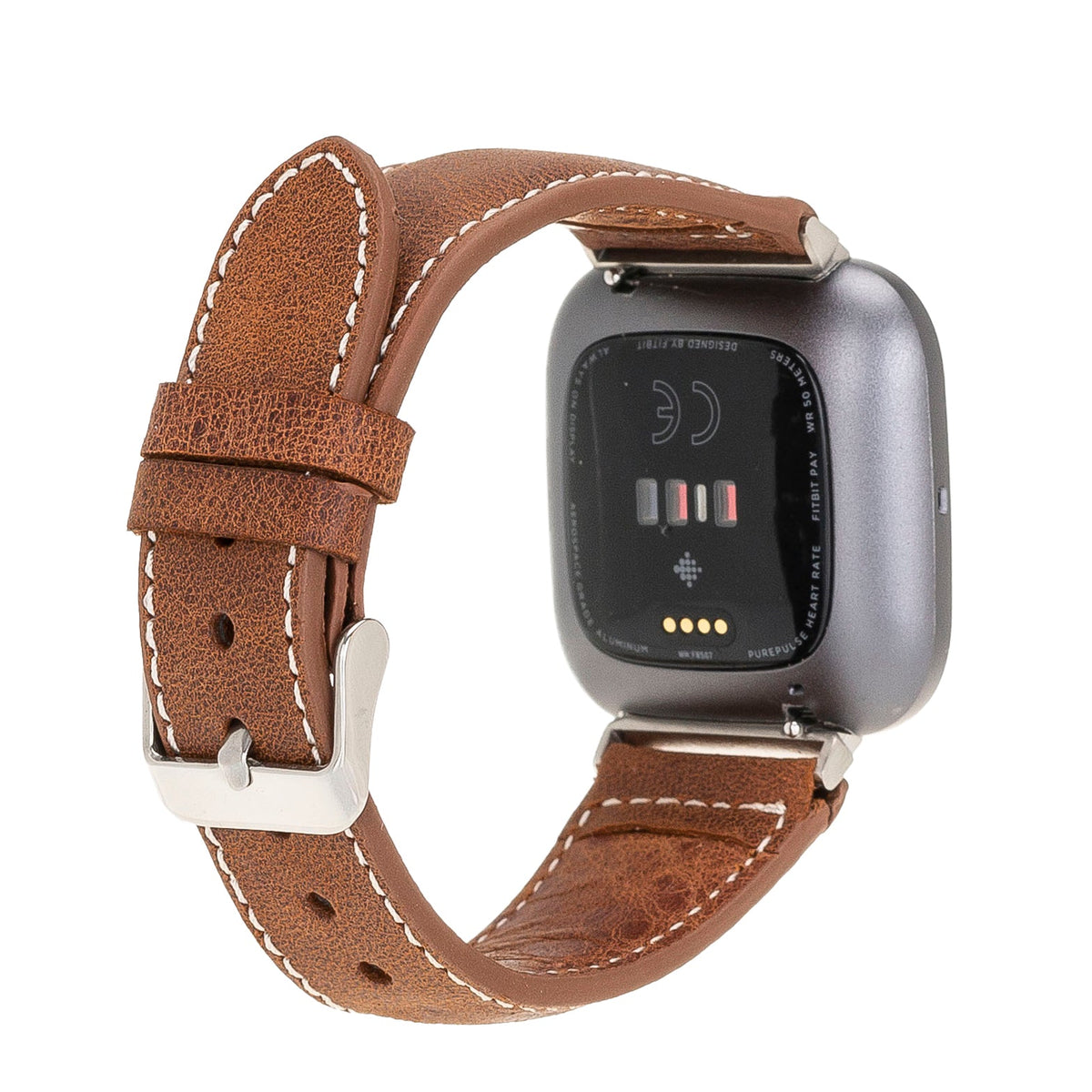 Stylish leather Apple Watch replacement band in 8 hardware color options