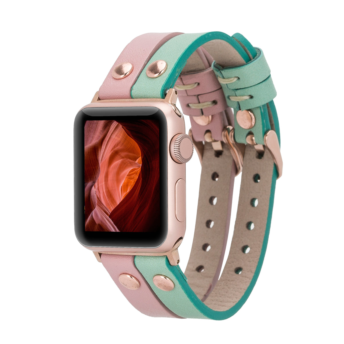 Pink Mint Apple iWatch Echtleder Uhrenarmband