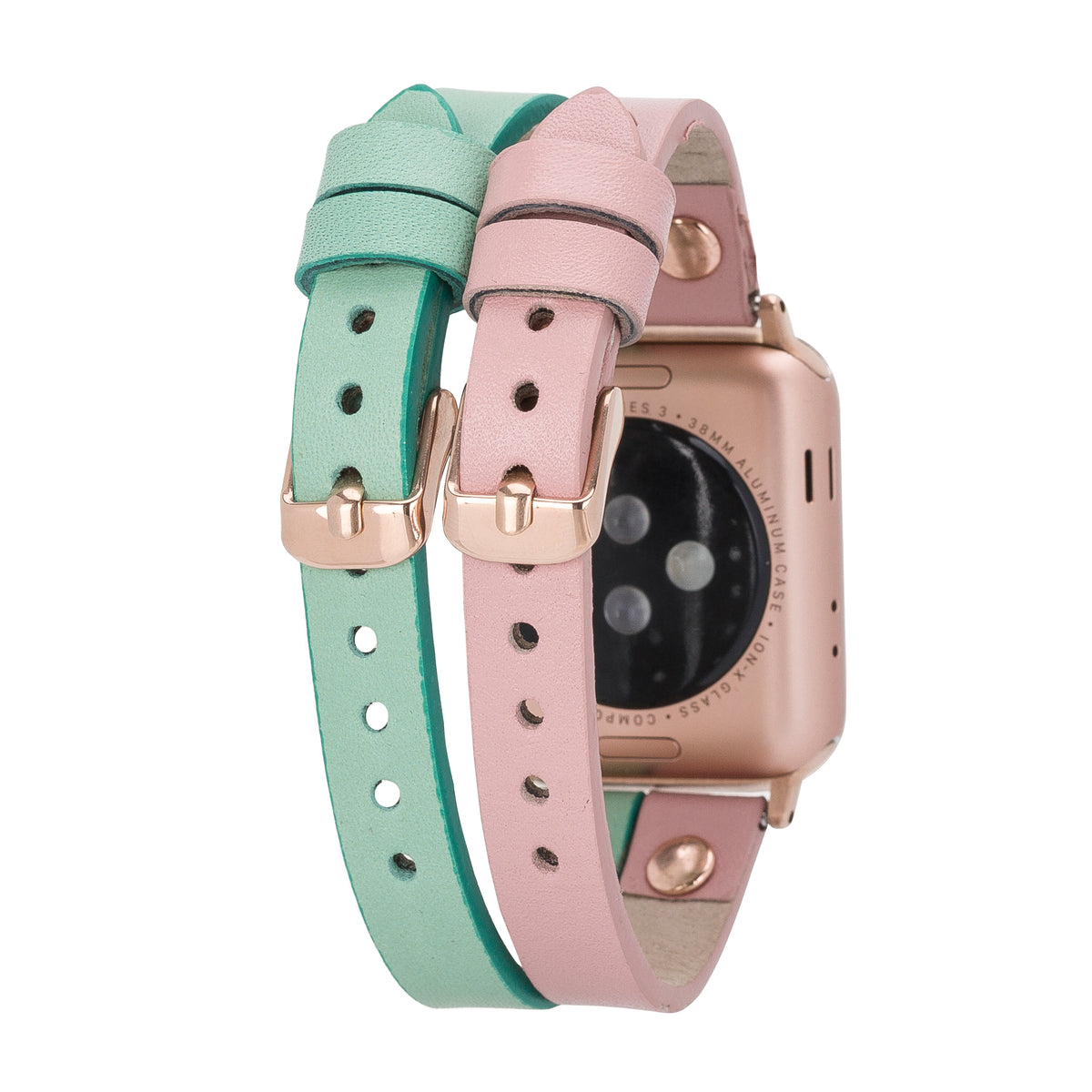 Pink Mint Apple iWatch Echtleder Uhrenarmband