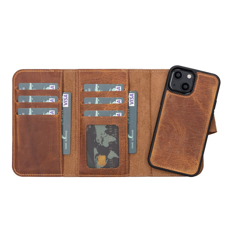 Santa iPhone 13 Mini (5.4") Abnehmbare Leder-Geldbörsenhülle