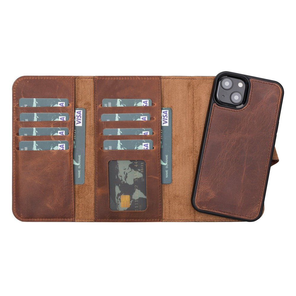 Santa iPhone 13 Mini (5.4") Abnehmbare Leder-Geldbörsenhülle