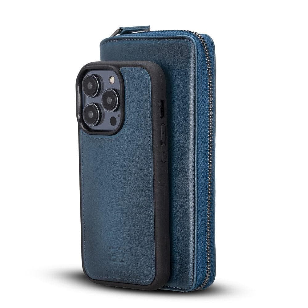 Lyon iPhone 14 Pro (6.1") Pouch Detachable and Zipper Leather Wallet Case