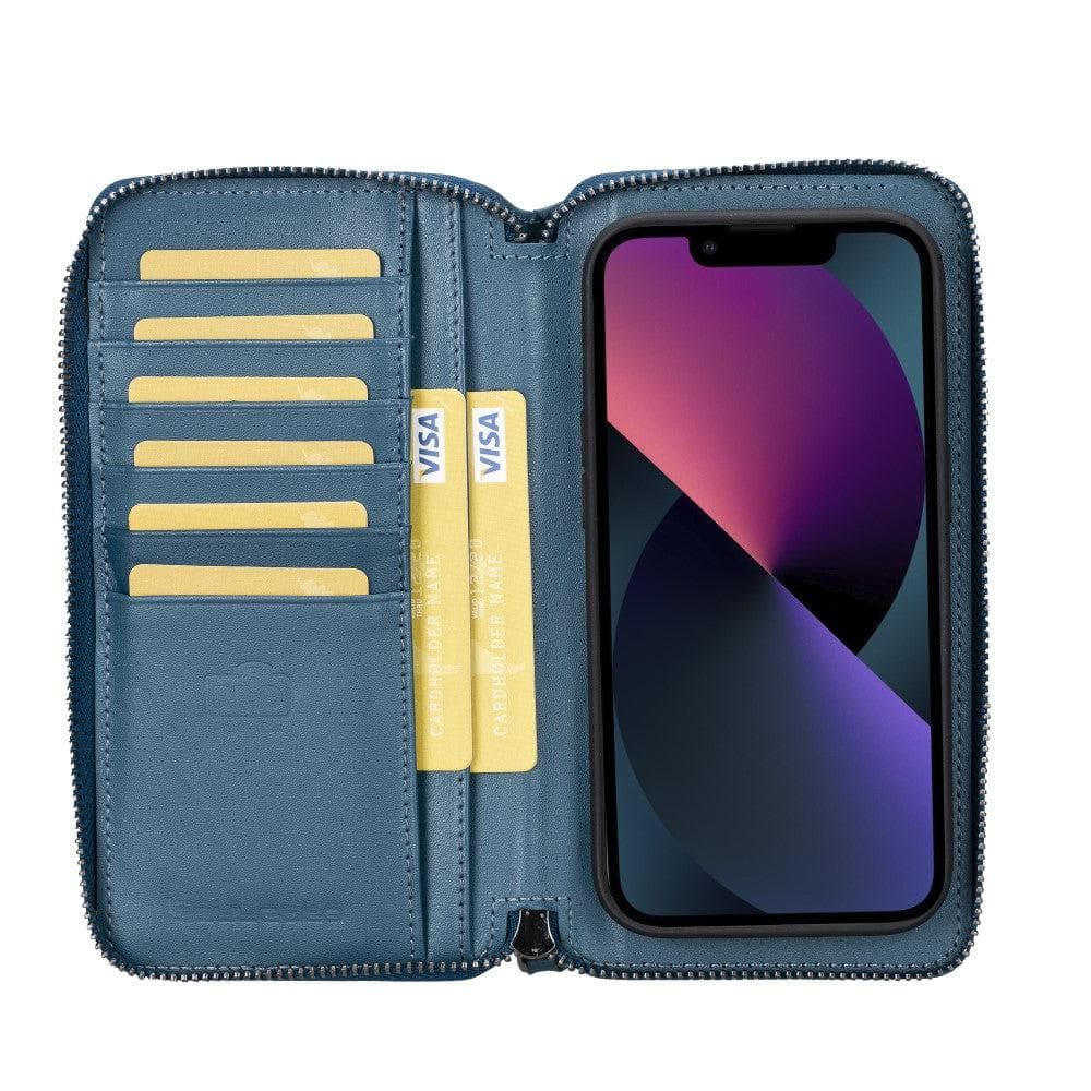 Lyon iPhone 14 Pro (6.1") Pouch Detachable and Zipper Leather Wallet Case