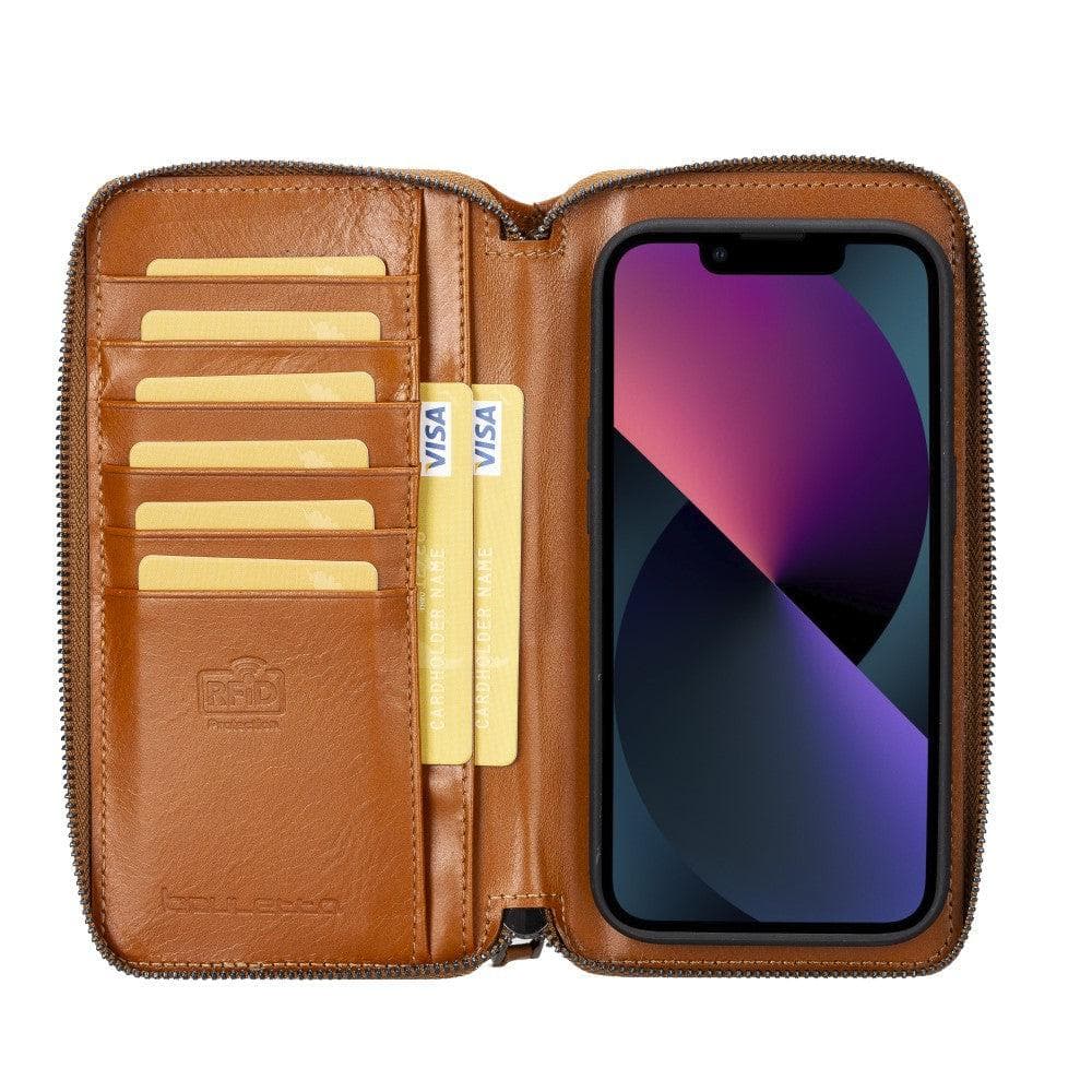 Lyon iPhone 14 Pro (6.1") Pouch Detachable and Zipper Leather Wallet Case
