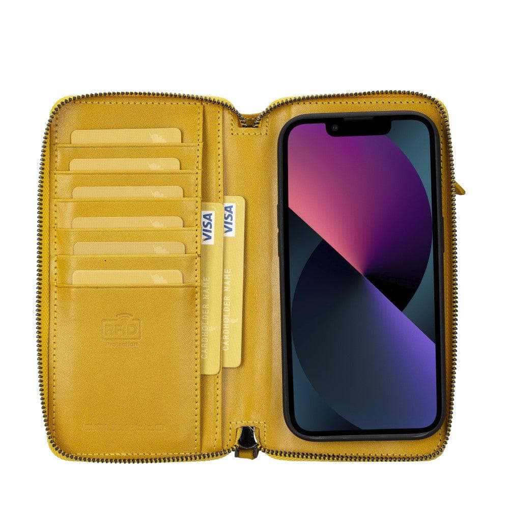 Étui portefeuille en cuir détachable et zippé pour iPhone 14 (6,1") Pouch Magic